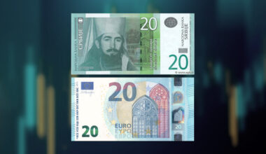 Srednji kurs dinara za evro 117,3838 dinara