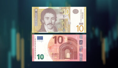 Srednji kurs dinara za evro 117,3865 dinara