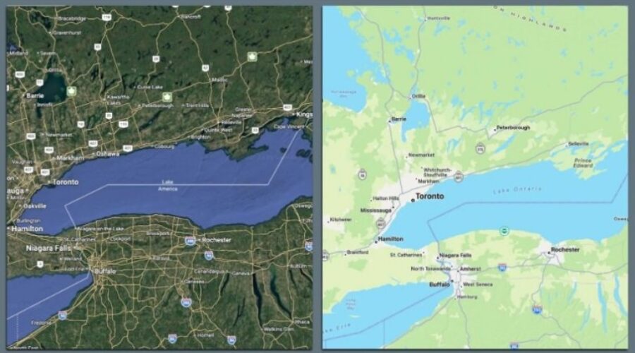 Gugl mape” promenila naziv jezera Ontario u “Amerika