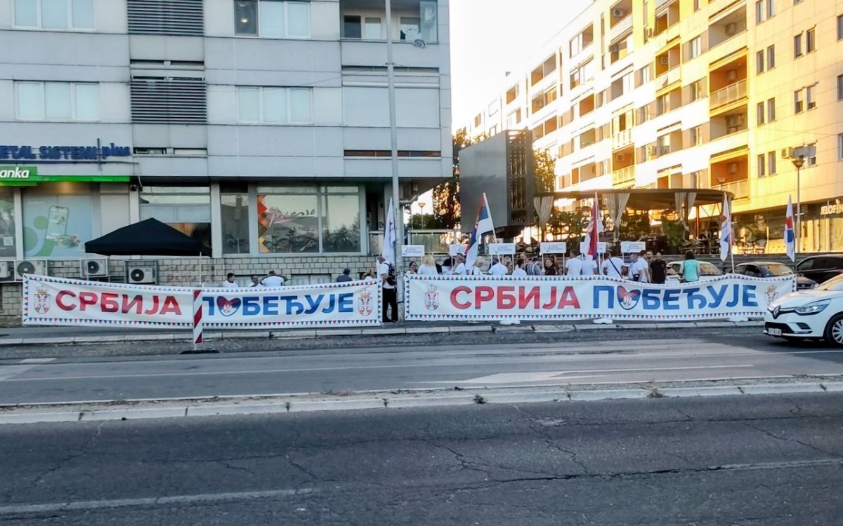 POLICIJA NIKAD BRŽE REAGOVALA: Maloletnik u Kragujevcu priveden zato što je skinuo zastavu SNS!