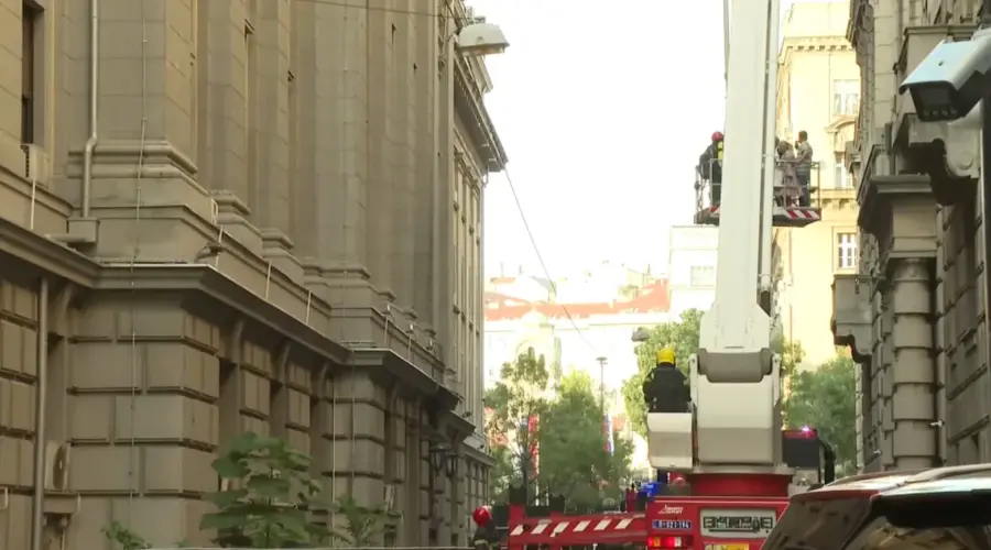 Požar u zgradi Železnice Srbije
