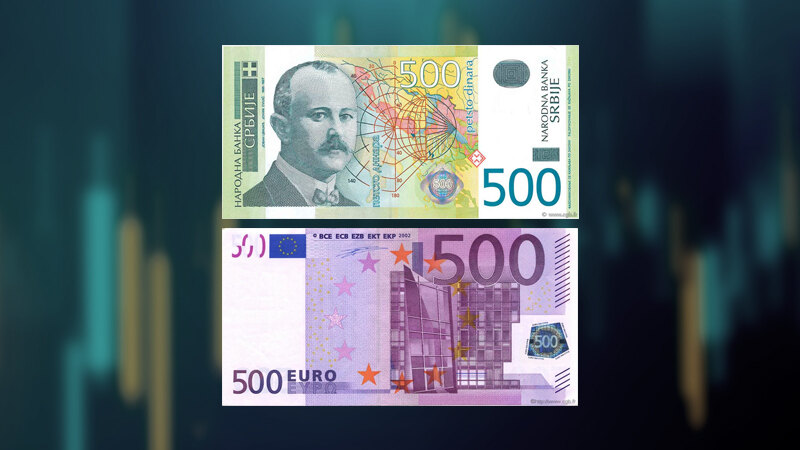 Srednji kurs dinara za evro 117,3710 dinara