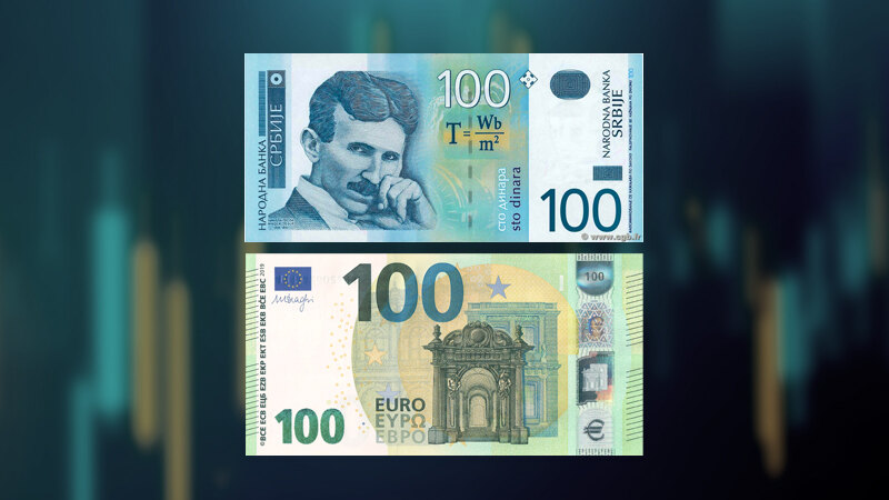 Srednji kurs dinara za evro 117,3614 dinara