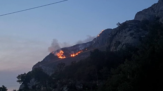 Požar nadomak manastira Ostrog, vatrogasci na terenu