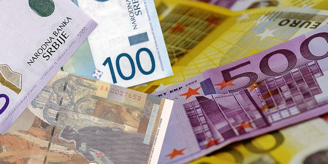 Srednji kurs dinara za evro 117,3700 dinara