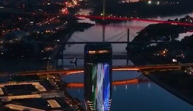Kula Beograd zasijala u bojama zastave Uzbekistana (video)
