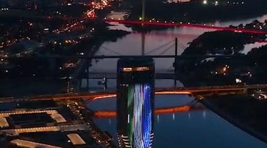 Kula Beograd zasijala u bojama zastave Uzbekistana (video)