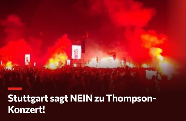 Peticija pred koncert Tompsona u Štutgartu -traži se otkazivanje nastupa u Porše areni | Srpska dijaspora