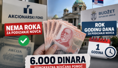 Različiti rokovi za 6.000 dinara: Novac iz fonda može se podići bez roka, iz budžeta u narednih godinu dana