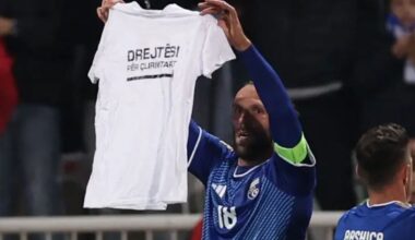 SRAMAN POTEZ ALBANSKOG FUDBALERA U PRIŠTINI: Igrač Fenerbahčea, Vedat Murići posle utakmice protiv Irske podigao majicu sa natpisom podrške Tačiju i OVK!