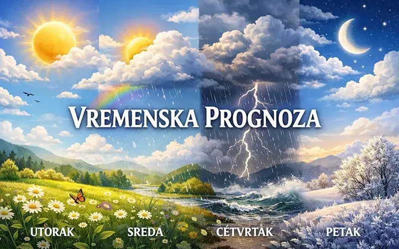 VREMENSKA PROGNOZA: od ponedeljka toplo, zahlađenje stiže za vikend, jutarnje temperature od 11 dnevne do 34 stepeni! Vremenska prognoza 7.9.2026. – 13.9.2026.