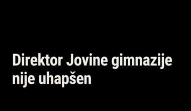 Direktor Jovine gimnazije u Novom Sadu nije uhapšen, javlja Mašina