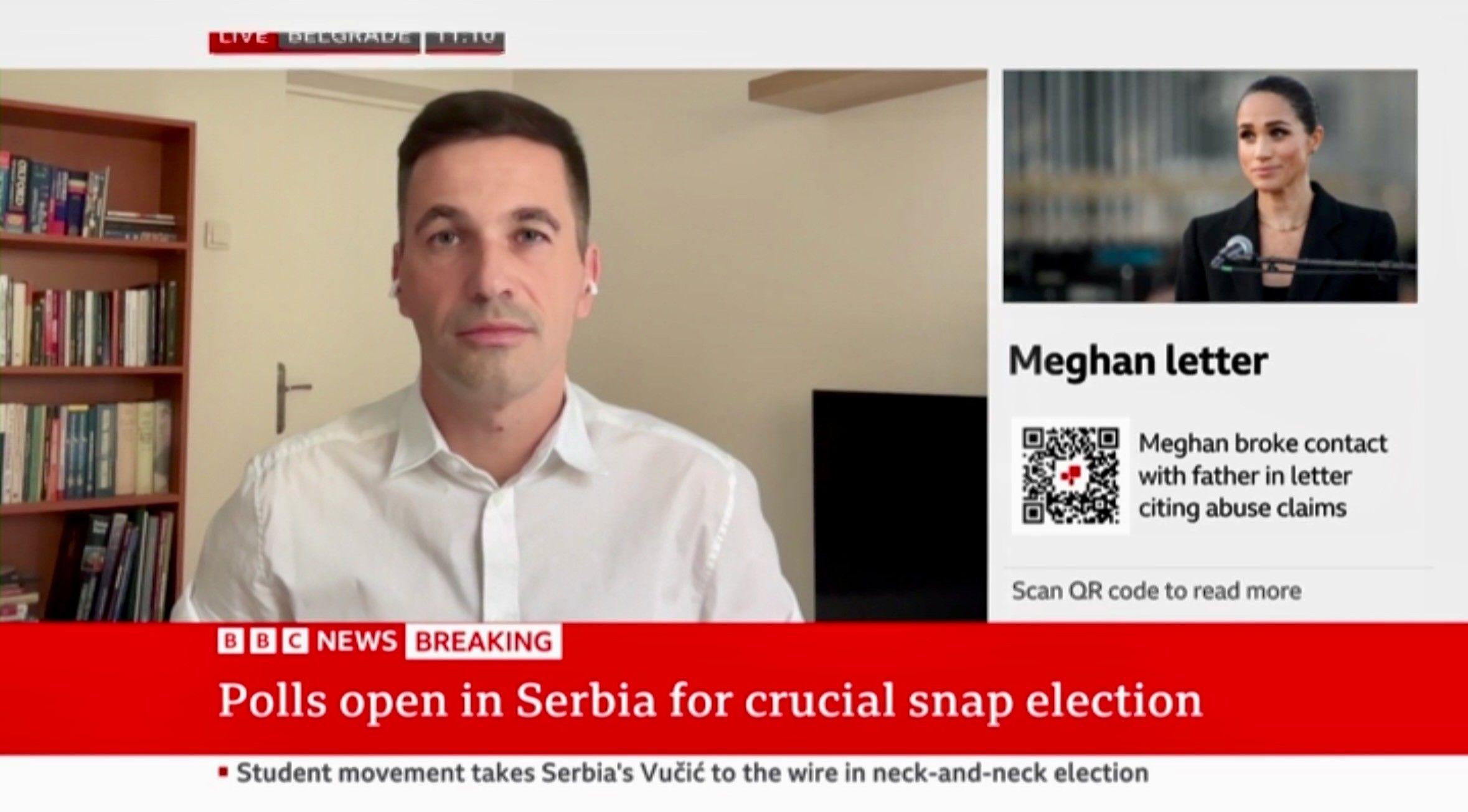 Uključenje za BBC News tokom izbora u Srbiji 25. 10. 2026.