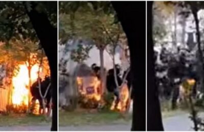 Demonstranti zapalili policajca u Tirani