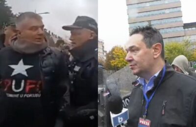 HAPŠENJA, KORDONI I ZABRANA SNIMANJA NA VUČIĆEVOM MITINGU U ZRENJANINU: Policija opkololia Šarovića i novinare KTV-a, privedeni aktivisti PUF-a! (VIDEO)