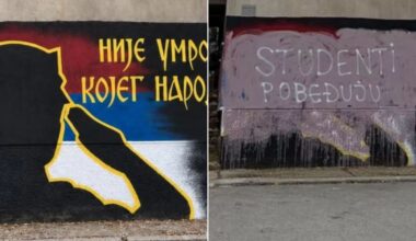 JEFTINA SNS PODVALA U NIŠU: Prekrečili mural posvećen Ratku Mladiću a onda preko njega napisali “Studenti pobeđuju!”