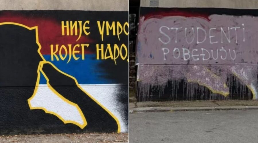 JEFTINA SNS PODVALA U NIŠU: Prekrečili mural posvećen Ratku Mladiću a onda preko njega napisali “Studenti pobeđuju!”