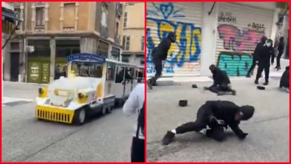 МАСКИРАНИ ДЕМОНСТРАНТИ ОТЕЛИ ТУРИСТИЧКИ ВОЗИЋ: Хаос у Француској не јењава, појавио се драматичан снимак (ВИДЕО)