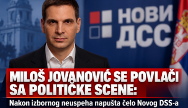 Miloš Jovanović podnosi ostavku na čelo Novog DSS-a: Nakon izbornog neuspeha povlači se sa javne scene