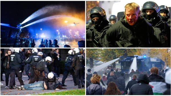 ХАОС У 30 ГРАДОВА НЕМАЧКЕ: Воденим топовима на демонстранте, стотине ухапшених, повређени полицајци (ФОТО/ВИДЕО)