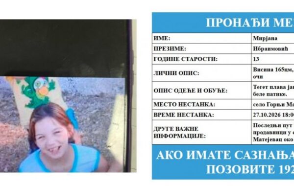 Nestala devojčica (13) u Nišu