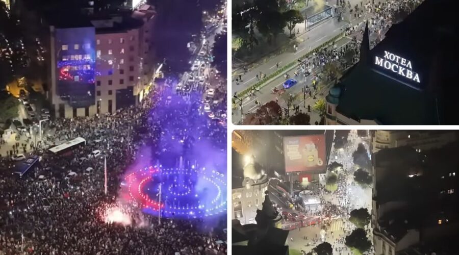 Nestvarni prizori, reke ljudi, vatromet, prestonica se orila: Evo kako je Beograd sinoć izgledao iz vazduha!