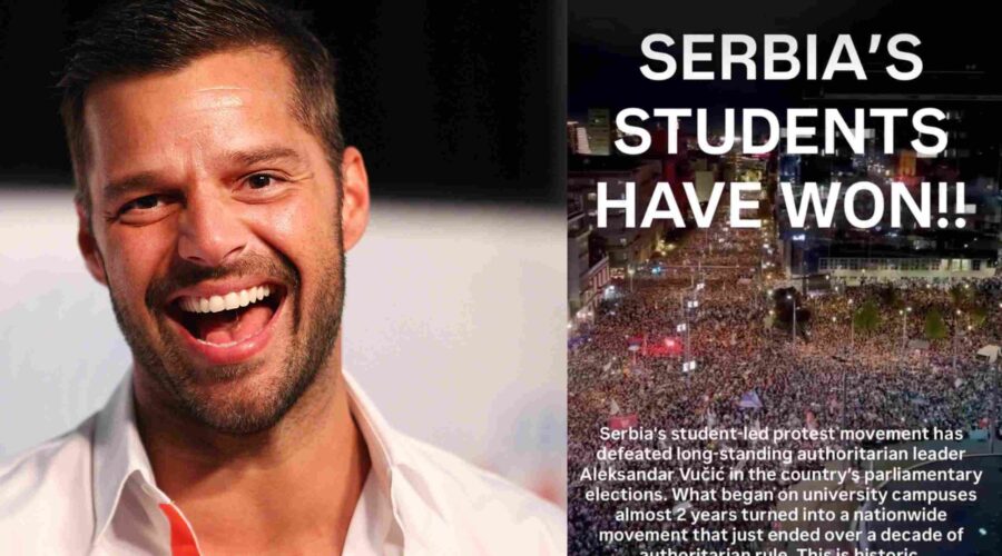 RIKI MARTIN POZDRAVIO POBEDU STUDENATA U SRBIJI: „Pokret predvođen studentima porazio je dugogodišnjeg autoritarnog lidera Vučića“ (VIDEO)