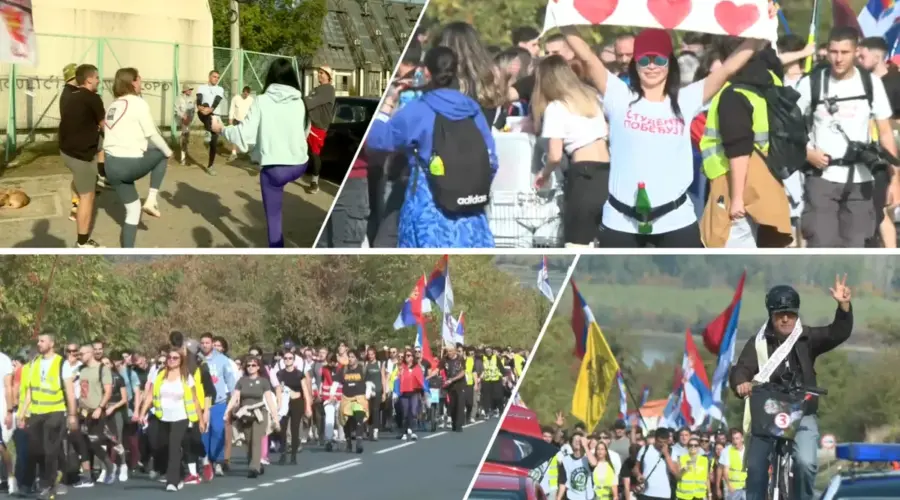 Studenti pešače ka Beogradu: “Pozdravljali nas vozači kamiona sa nalepnicama Srbija pobeđuje”