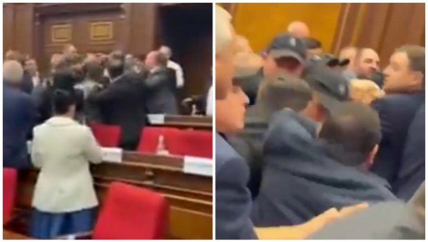 ЖЕСТОК СУКОБ У ПАРЛАМЕНТУ ЈЕРМЕНИЈЕ: Посланици се потукли усред седнице (ВИДЕО) ЖЕСТОК СУКОБ У ПАРЛАМЕНТУ ЈЕРМЕНИЈЕ: Посланици се потукли усред седнице (ВИДЕО)