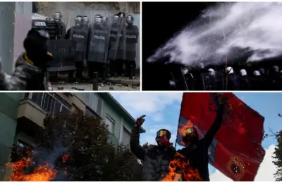 (VIDEO) Molotovljevi kokteli i kamenice bačeni na policiju: Novi protesti i neredi u Albaniji