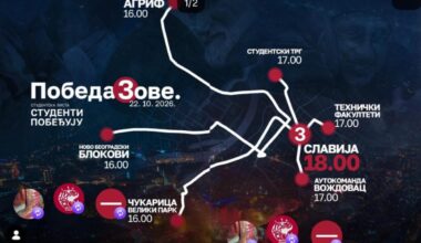 „Pobeda zove“: Objavljene rute i satnica dolaska studentskih kolona na završni skup na Slaviji