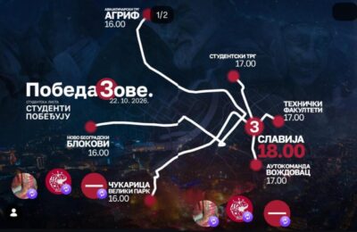 „Pobeda zove“: Objavljene rute i satnica dolaska studentskih kolona na završni skup na Slaviji | Srpska dijaspora