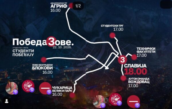 „Pobeda zove“: Objavljene rute i satnica dolaska studentskih kolona na završni skup na Slaviji | Srpska dijaspora