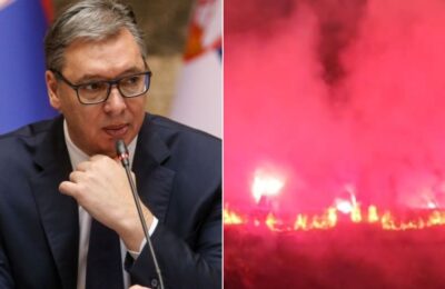 „TO JE VEŠTAČKA INTELIGENCIJA“: Vučić tvrdi da Niška tvrđava nije gorela, iako su vatrogasci potvrdili požar posle bakljade SNS-a! (VIDEO)